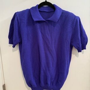 Vibrant Purple Knit Polo Shirt